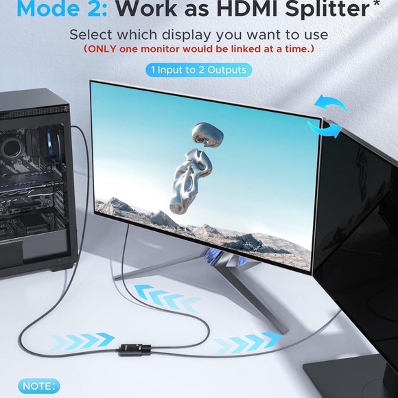 HDMI Switch 4K@60Hz 3.3ft Cable Bidirectional Splitter4PS5 Switch Roku FireStick - Picture 4 of 9